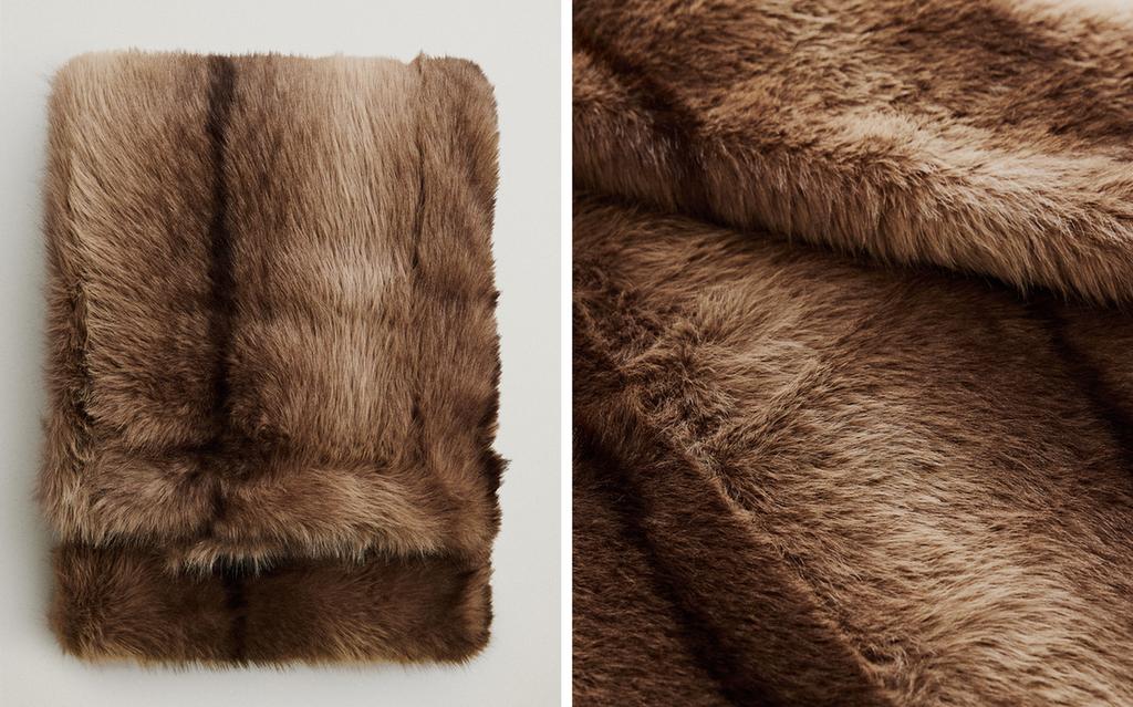 Zara Home Zolaqlı xəz yorğan