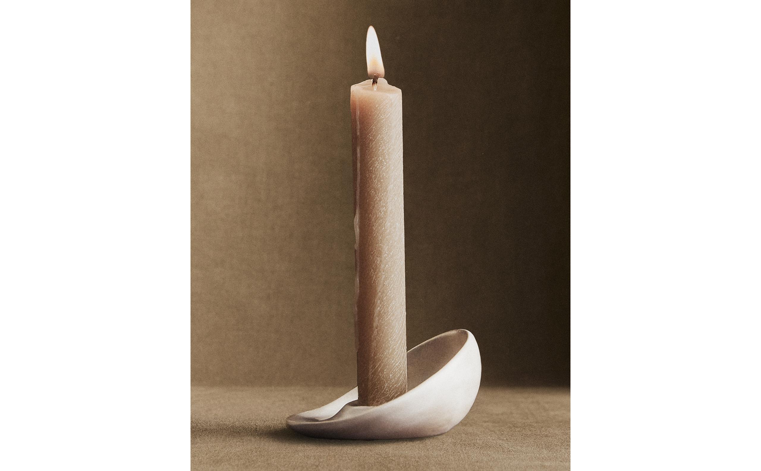 シルバーセラミック クリスマスキャンドルホルダー | Zara Home