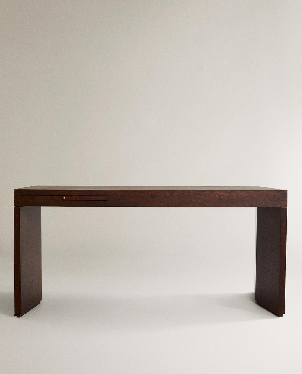 SCRIVANIA LEGNO E PELLE