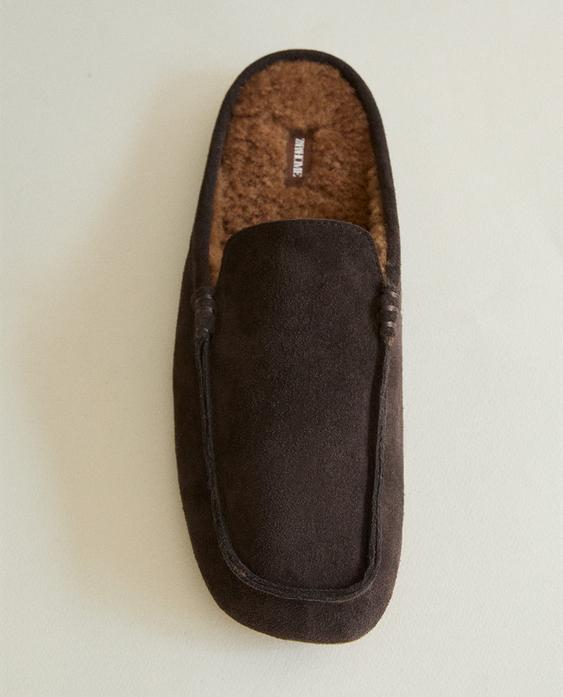 WARM LEATHER MULE LOAFERS