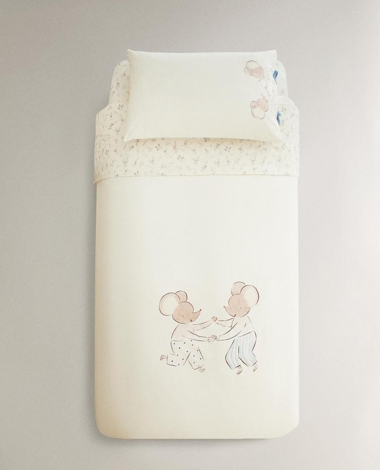 OTROŠKA PREVLEKA ZA PREŠITO ODEJO Z MIŠKAMI