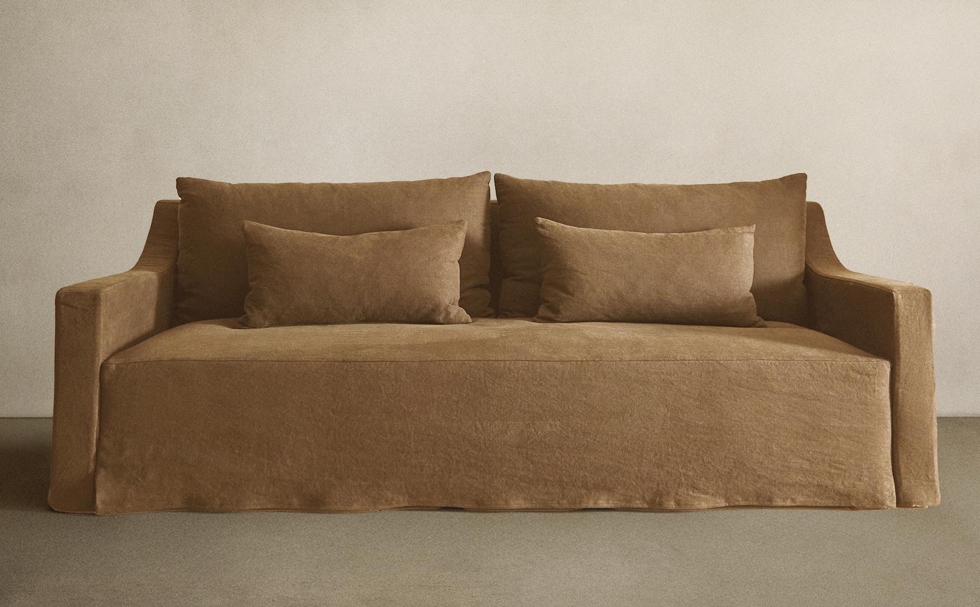 SOFA WITH REMOVABLE WASHED LINEN COVER SOFA WITH REMOVABLE WASHED LINEN COVER