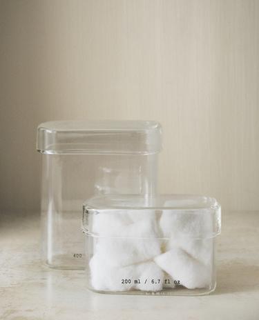BOROSILICATE BATHROOM ORGANISER JAR WITH LETTERS