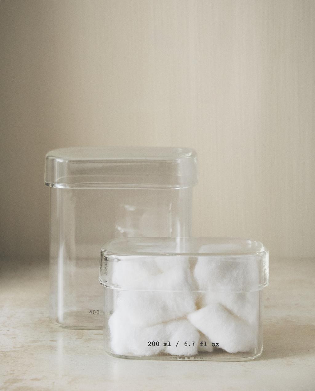 BOROSILICATE BATHROOM ORGANISER JAR WITH LETTERS
