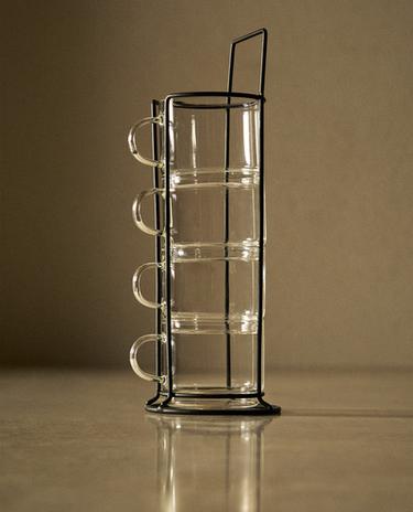 TORRE TAZAS BOROSILICATO (SET DE 4)