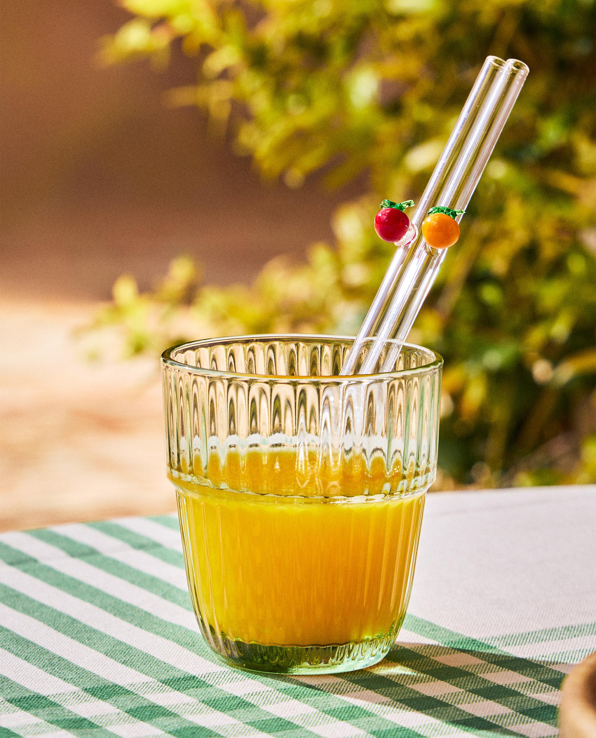 STRIPED COLOURED GLASS TUMBLER