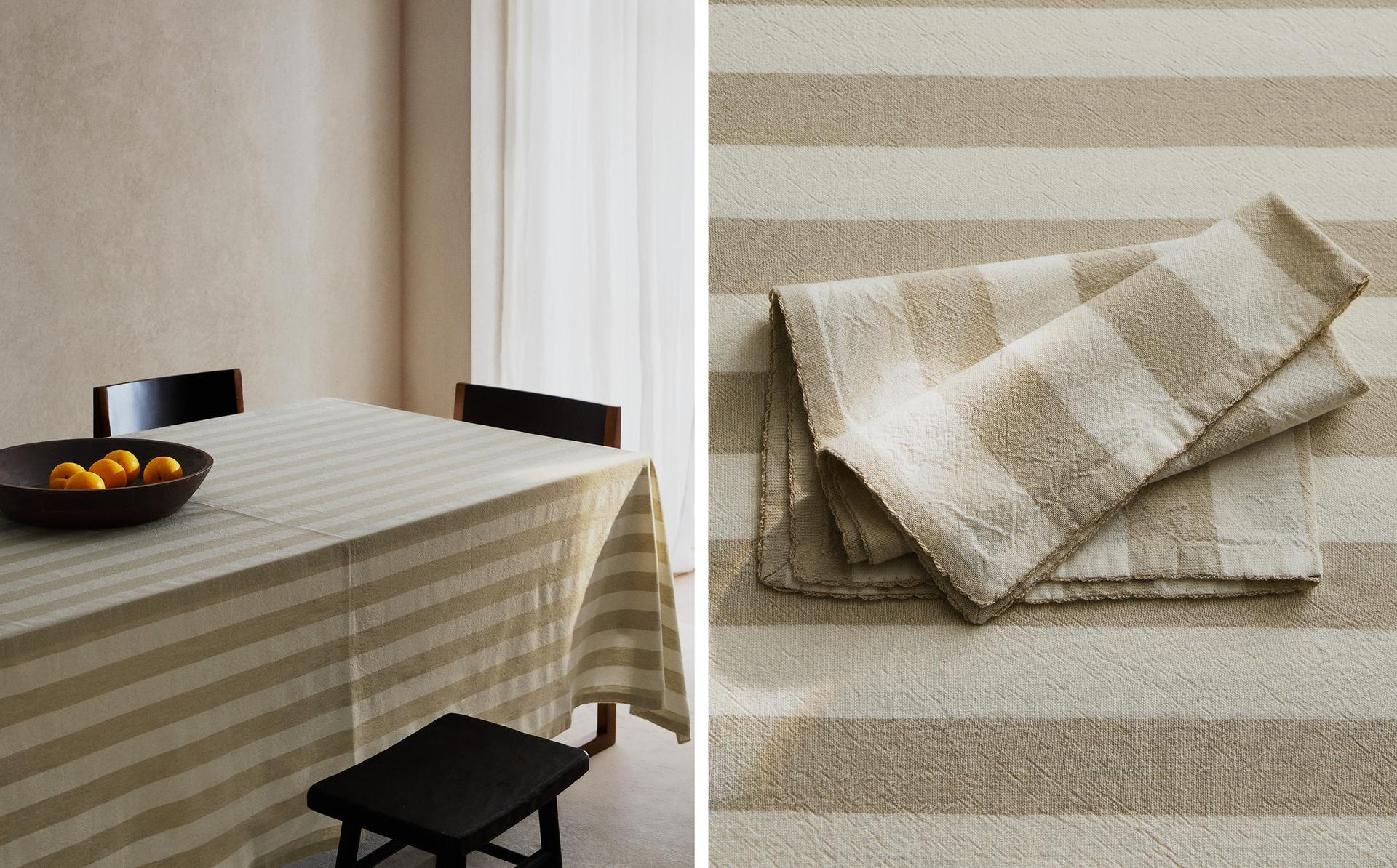DYED THREAD STRIPED TABLECLOTH DYED THREAD STRIPED TABLECLOTH