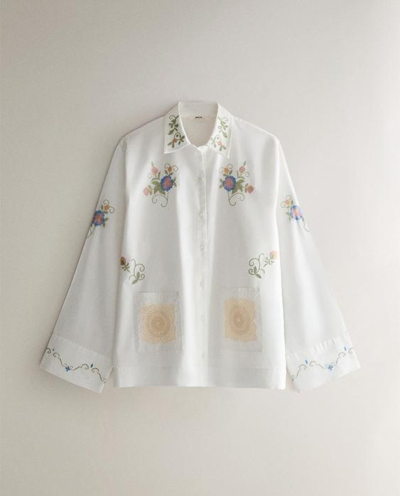 CAMISA BRODADA DE GANXET