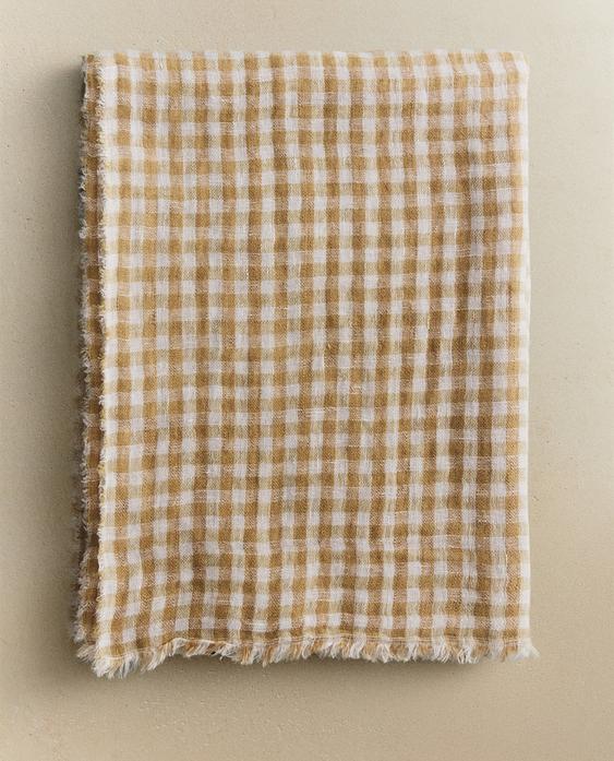 ผ้าห่มลินินลายตาราง