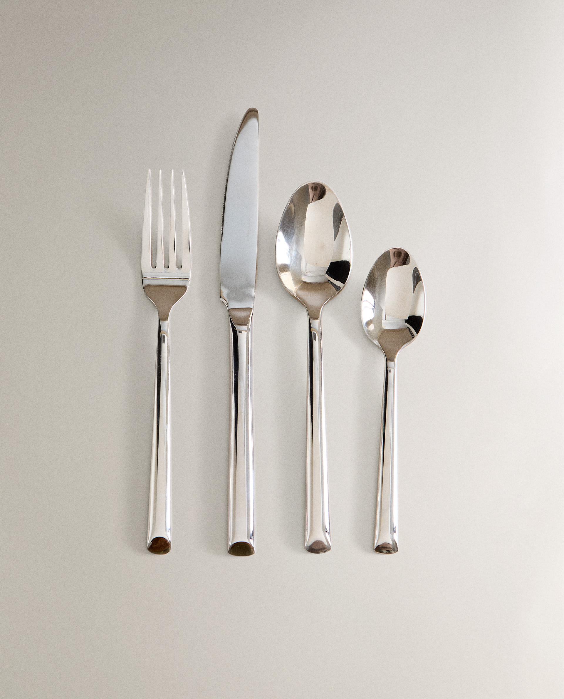 4-PIECE FORGED STEEL FLATWARE SET | Zara Home United States of America
