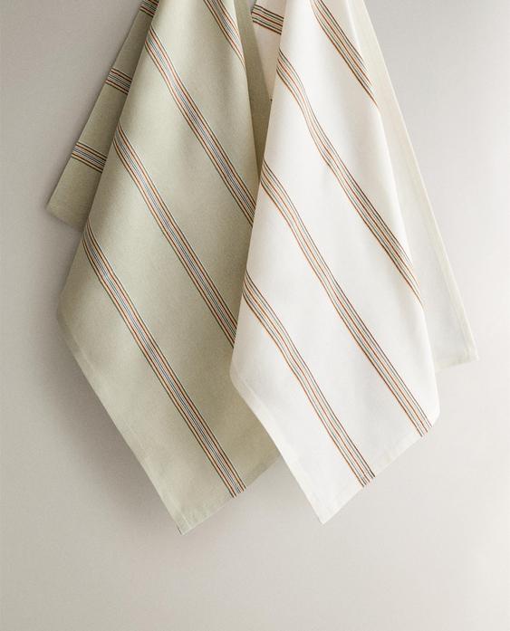 TORCHON RAYURES (LOT DE 2)