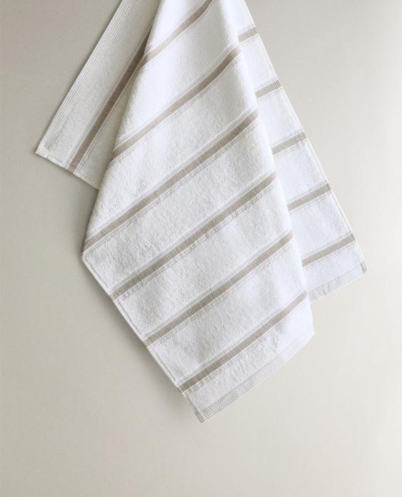 STRIPED COTTON TERRYCLOTH TEA TOWEL STRIPED COTTON TERRYCLOTH TEA TOWEL