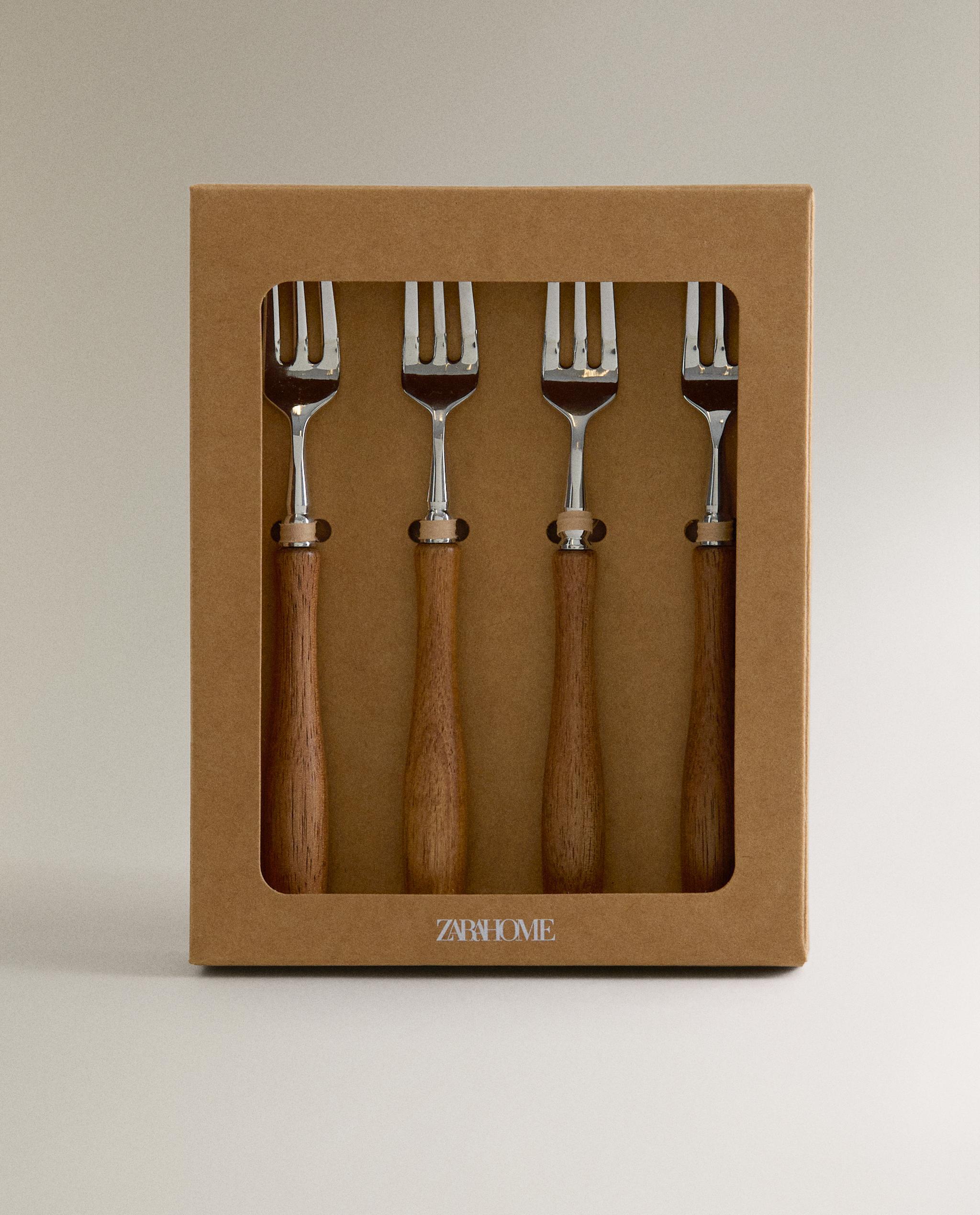 PACK OF BRUNCH FORKS WITH ACACIA WOOD HANDLES (PACK OF 4) product thumbnail 2