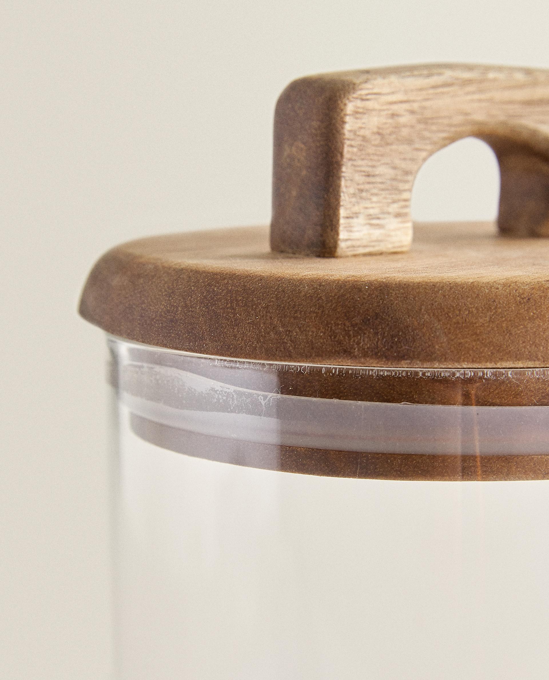BOROSILICATE GLASS AND WOOD STORAGE JAR product thumbnail 14