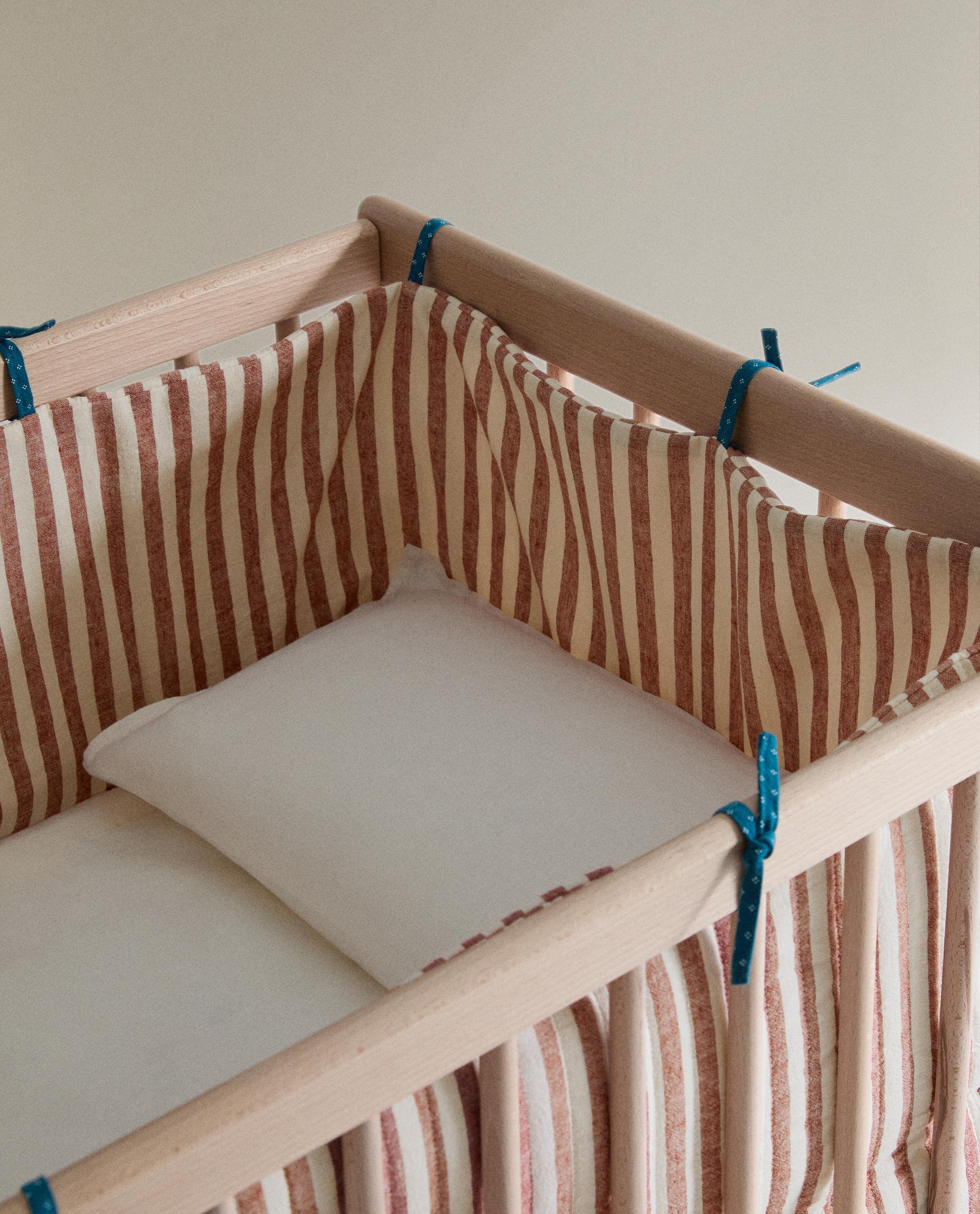 STRIPED LINEN AND COTTON BABY COT BUMPER COVER product thumbnail 6