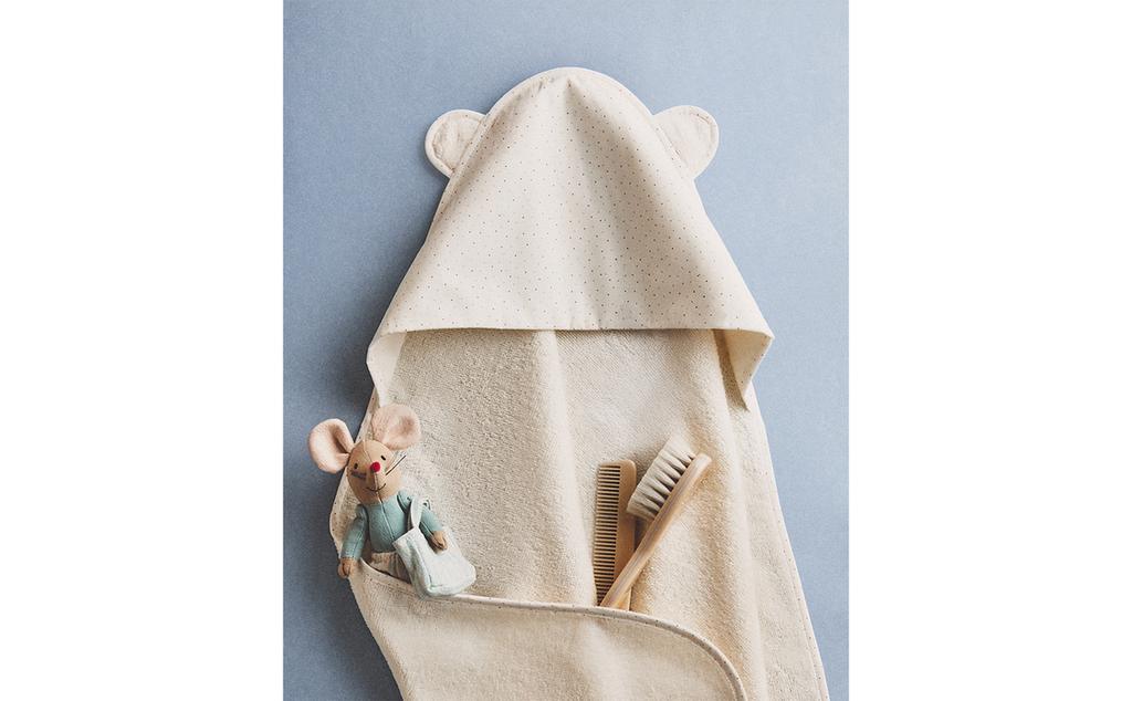 KIDS' HOODED BATH TOWEL WITH EARS
