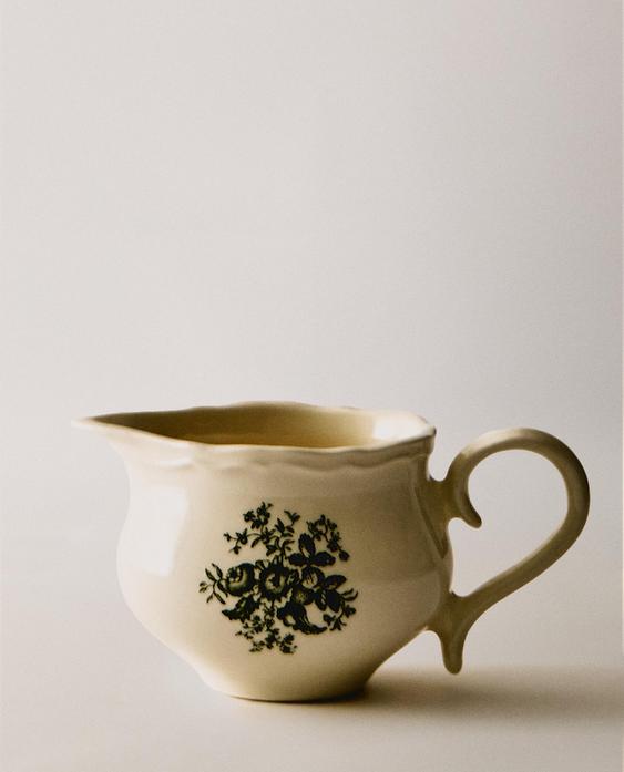 FLORAL EARTHENWARE MILK JUG