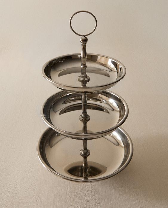 STEEL TIERED SERVING DISH