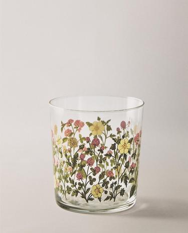 كوب زجاج مطبوع بتقنية الشاشة الحريرية