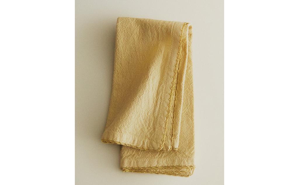 LOT DE SERVIETTES FIL TEINTÉ UNIES (LOT DE 2)