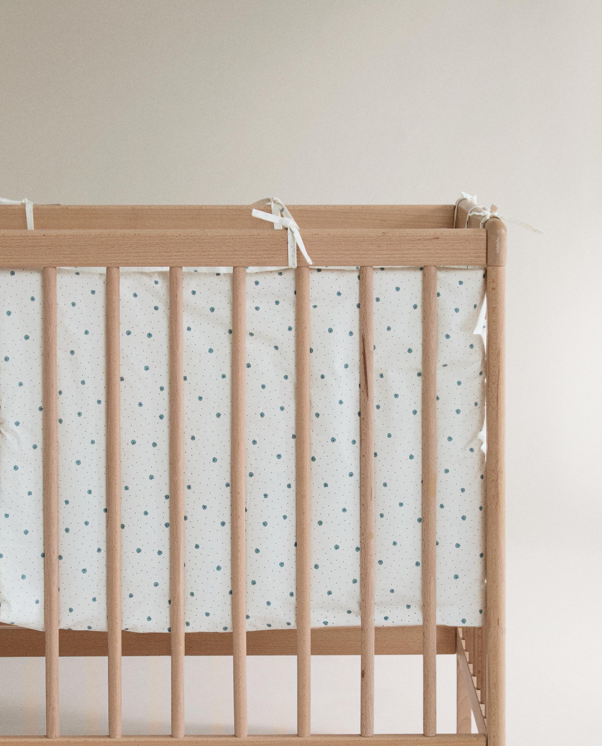 LEAF PRINT COTTON BABY COT BUMPER COVER product thumbnail 3