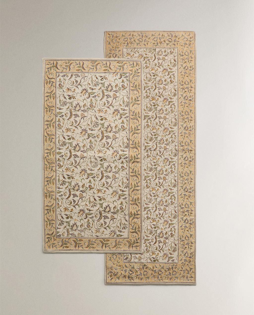 TAPIS DE COULOIR FLORAL CHAUD