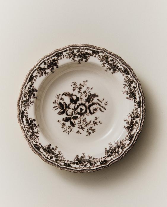 ASSIETTE CREUSE FAÏENCE FLORALE
