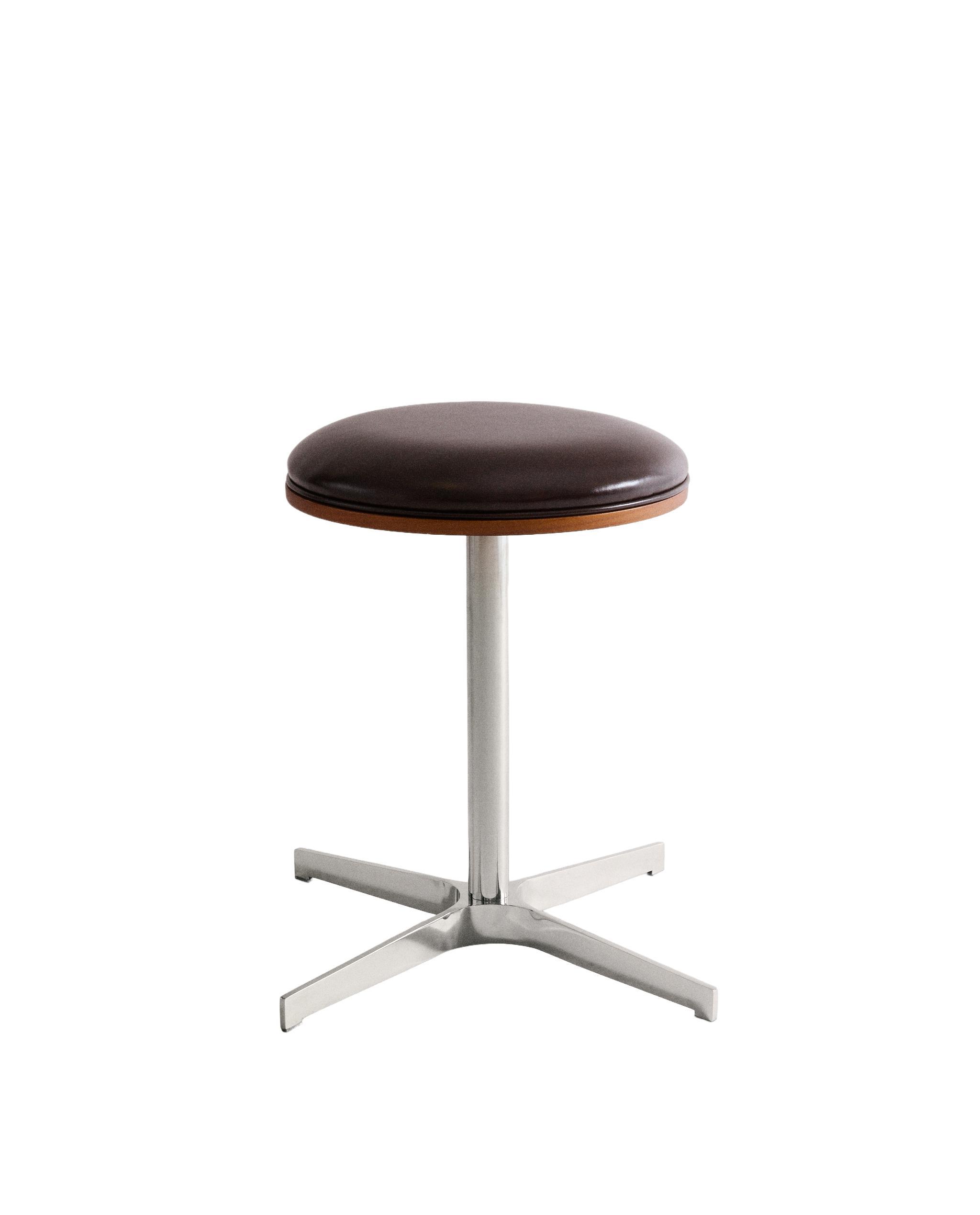 LEATHER AND STAINLESS STEEL STOOL product thumbnail 3