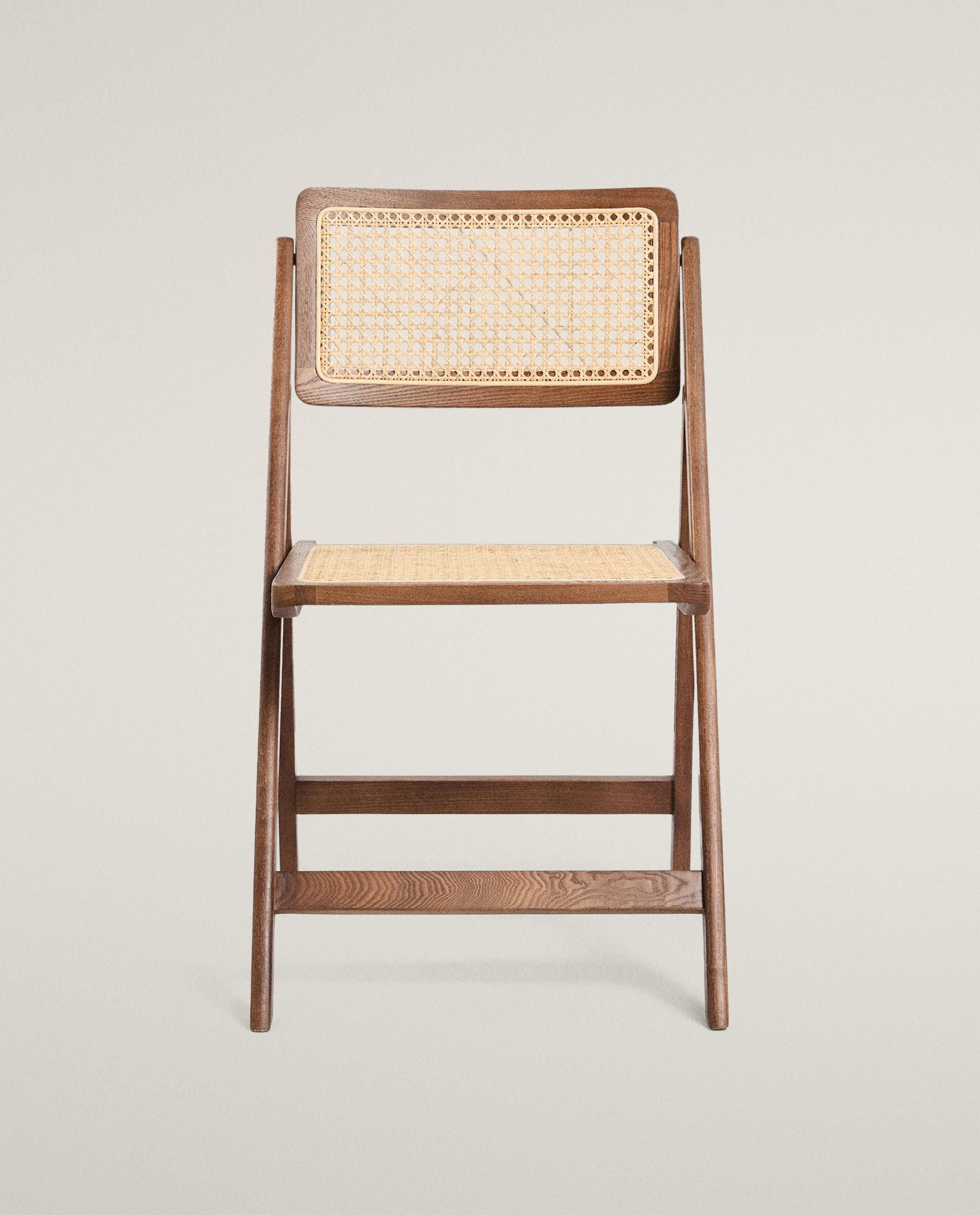 CHAISE PLIABLE BOIS ET ROTIN — Zara Home