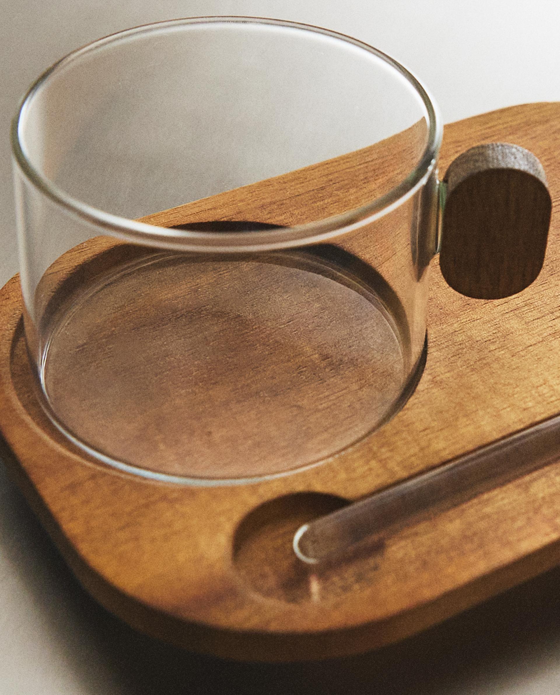 BOROSILICATE GLASS MUG WITH TRAY | Zara Home United States of America
