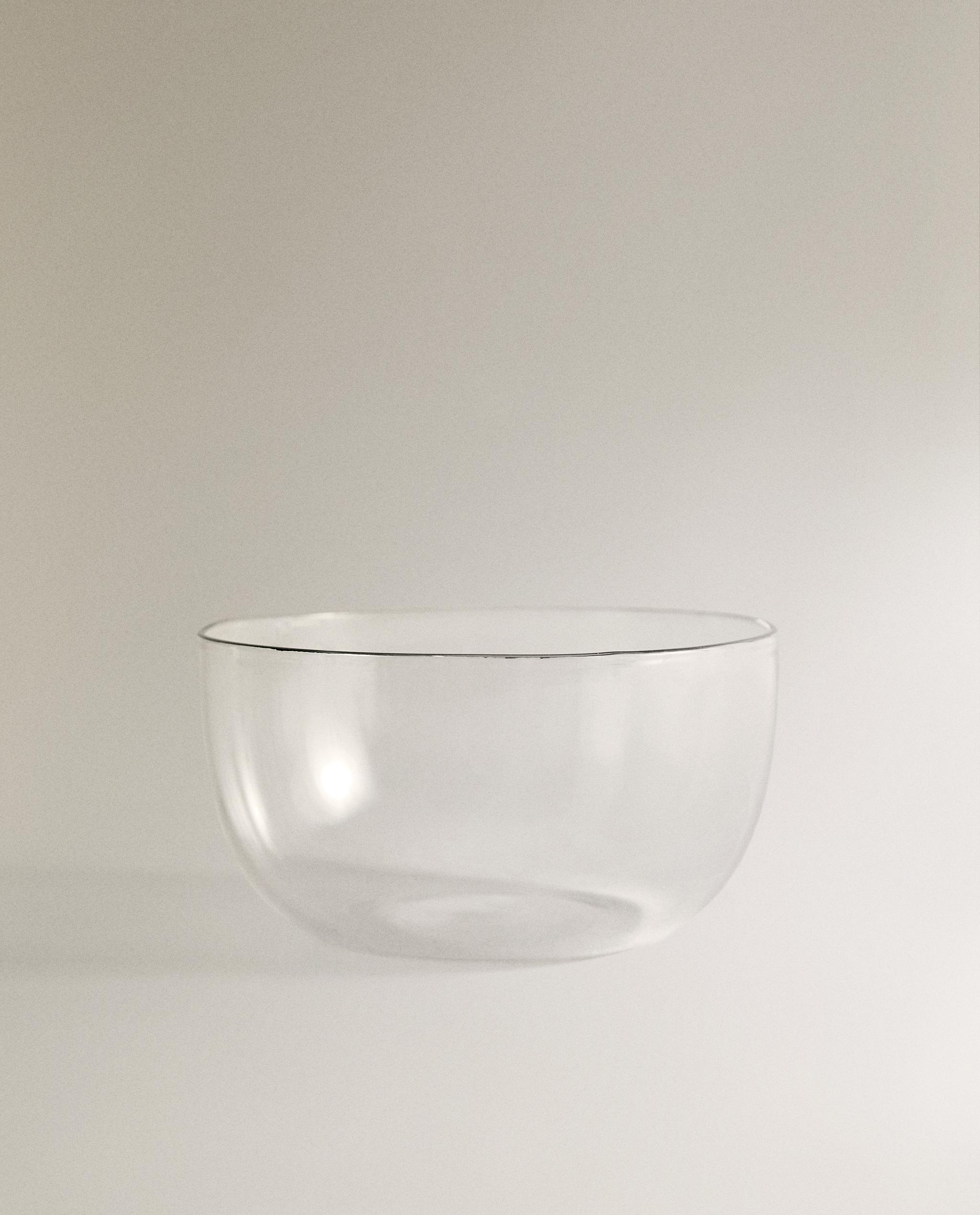 BOROSILICATE GLASS BOWL WITH SILVER RIM product thumbnail 3