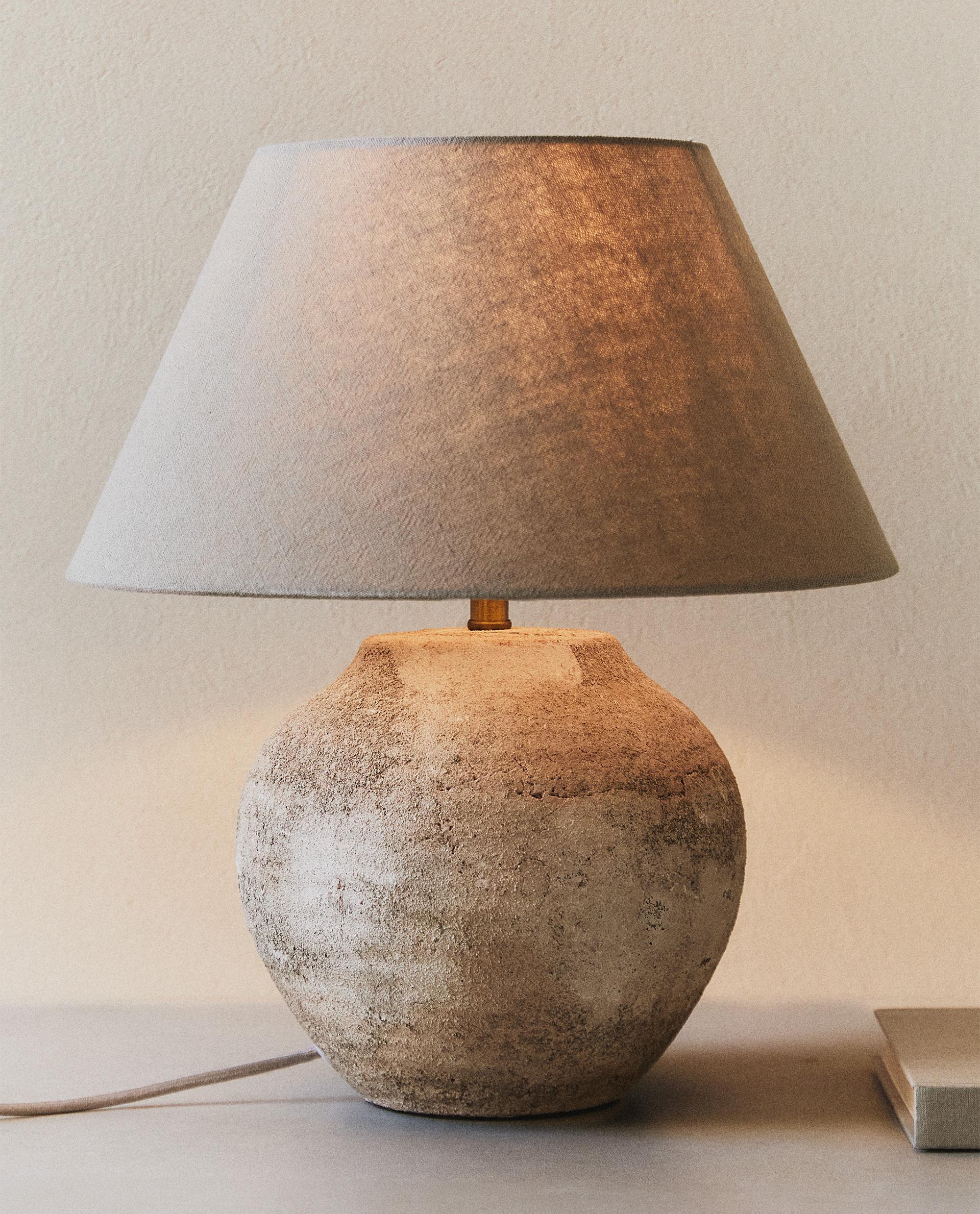 LAMPARA CERAMICA ENVEJECIDA PANT LINO