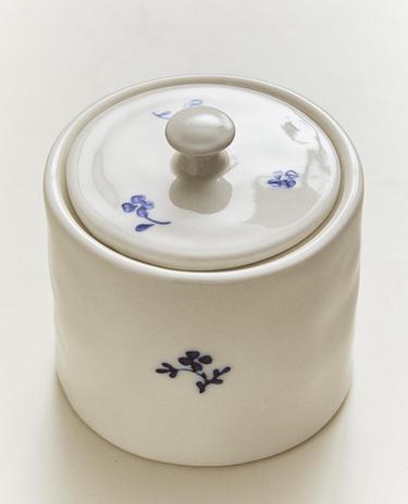 花卉印花陶瓷糖罐