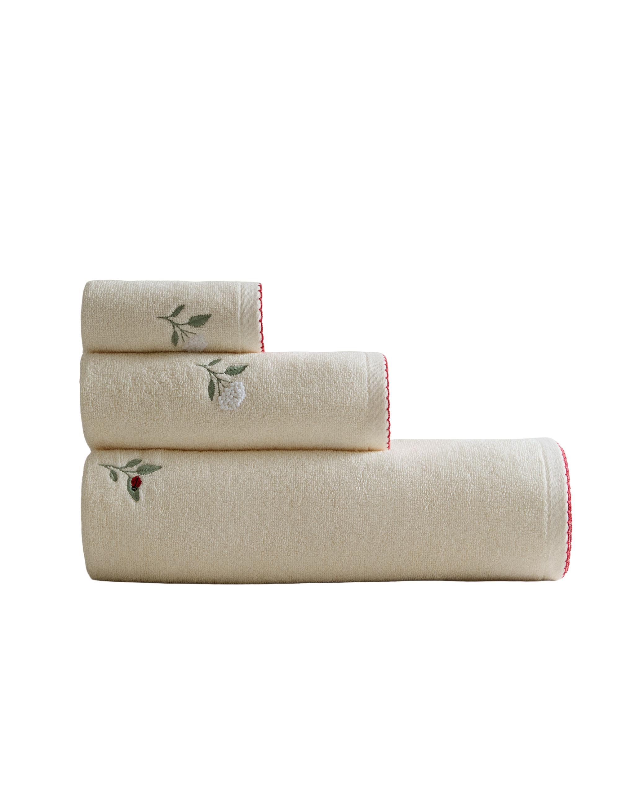 BATH TOWEL WITH FLORAL EMBROIDERY product thumbnail 4