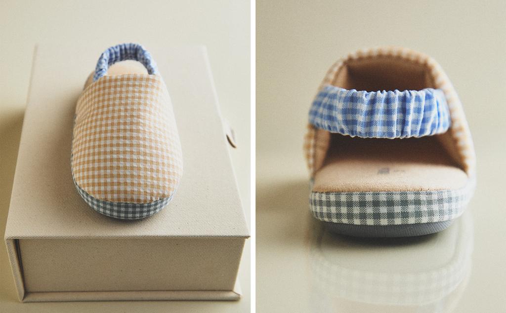 KIDS' GINGHAM SLIPPERS