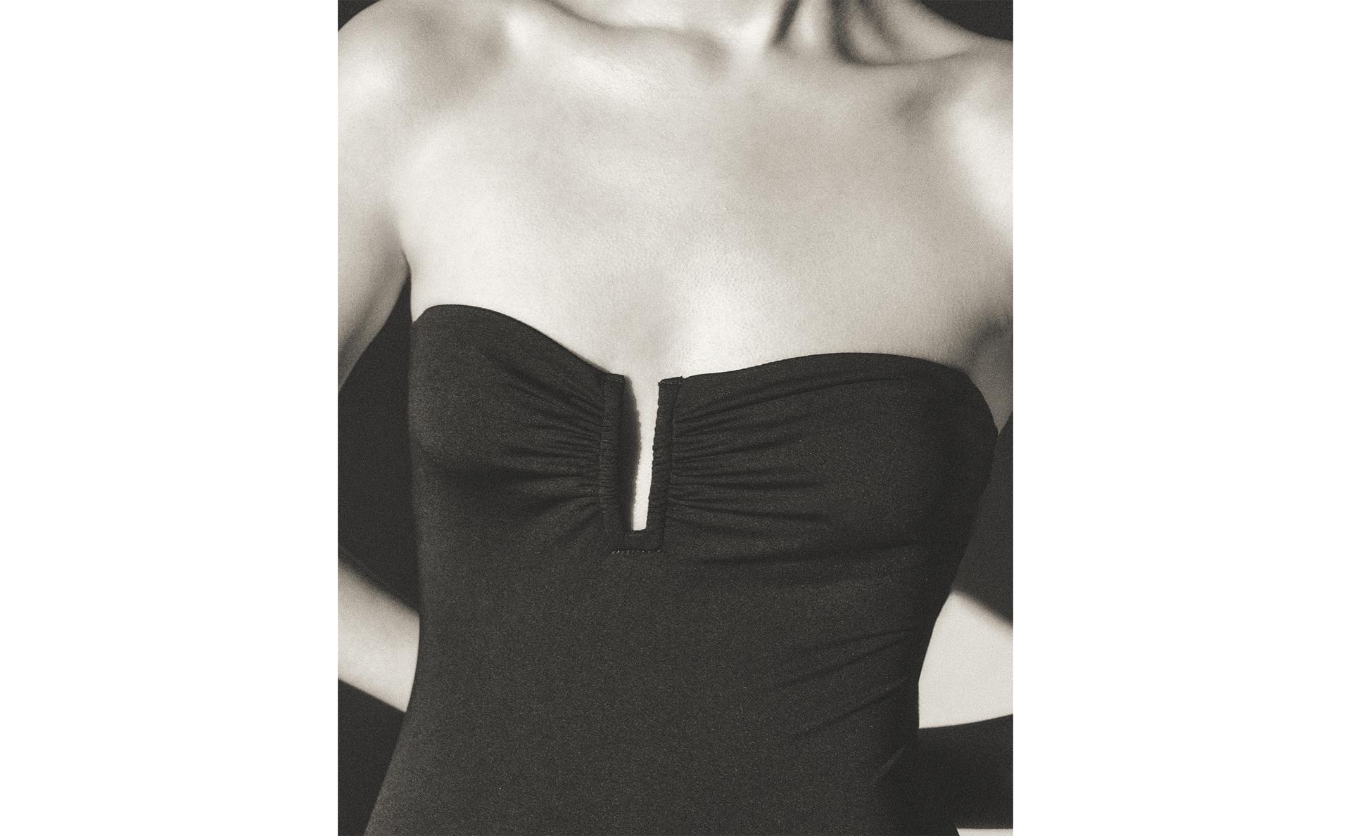 BEACH SWIMSUIT WITH GATHERED NECKLINE