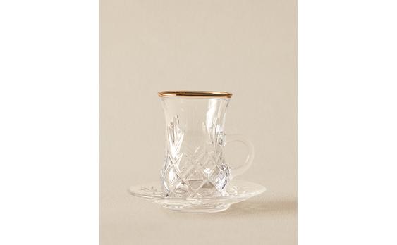 فنجان شاي زجاج منقوش