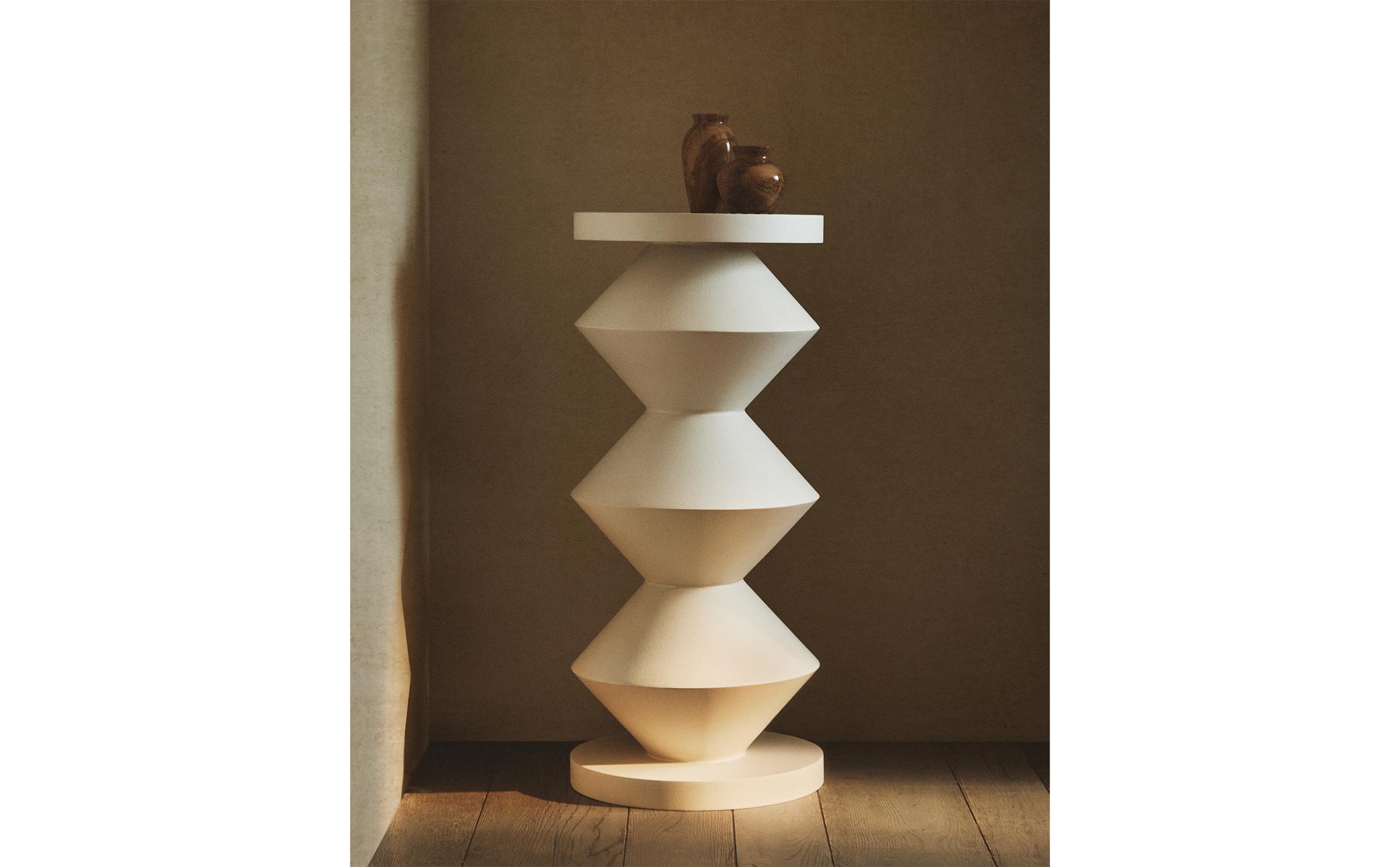 NANUSHKA TALL CEMENT SIDE TABLE