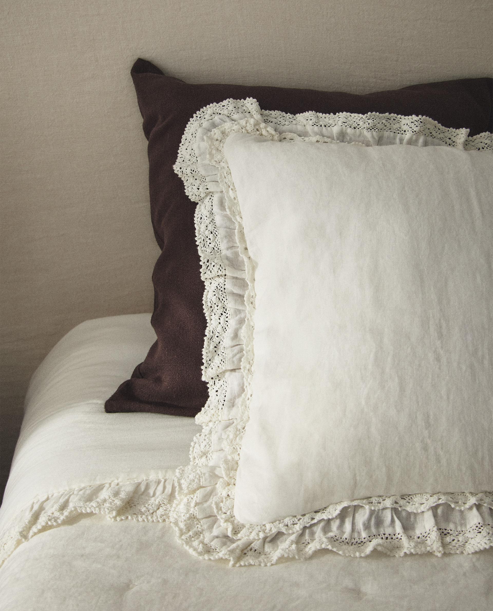 リネン レーストリム クッションカバー | Zara Home 日本/Japan