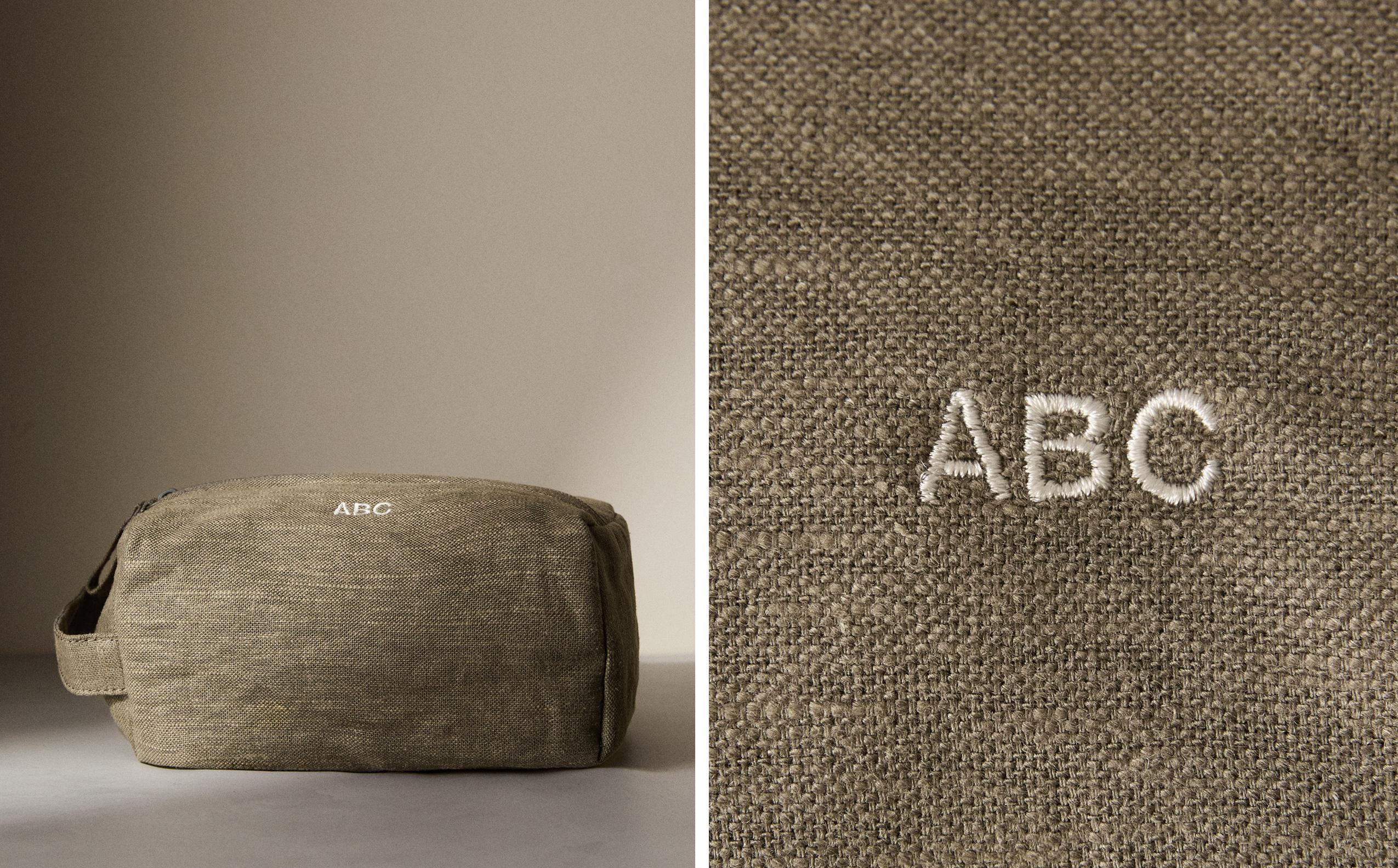 SMALL LINEN TOILETRY BAG