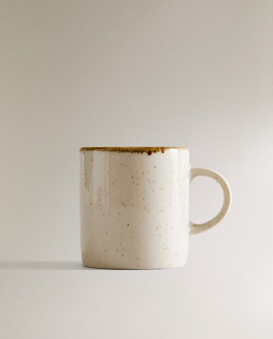 PORCELAIN MUG WITH ANTIQUE FINISH RIM