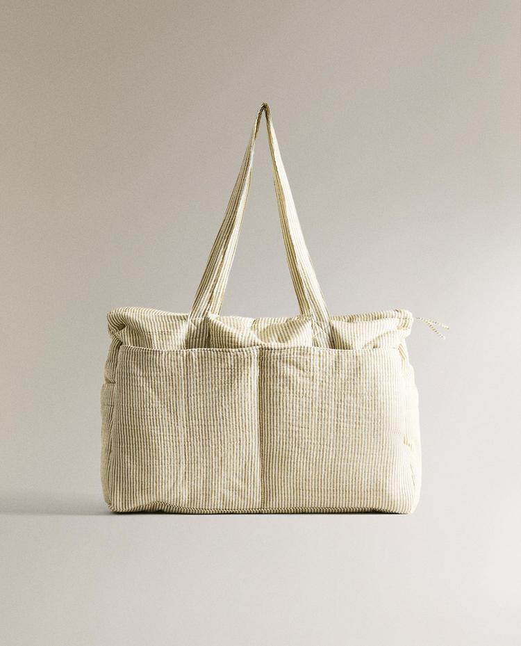 STRIPED MUSLIN MATERNITY BAG STRIPED MUSLIN MATERNITY BAG