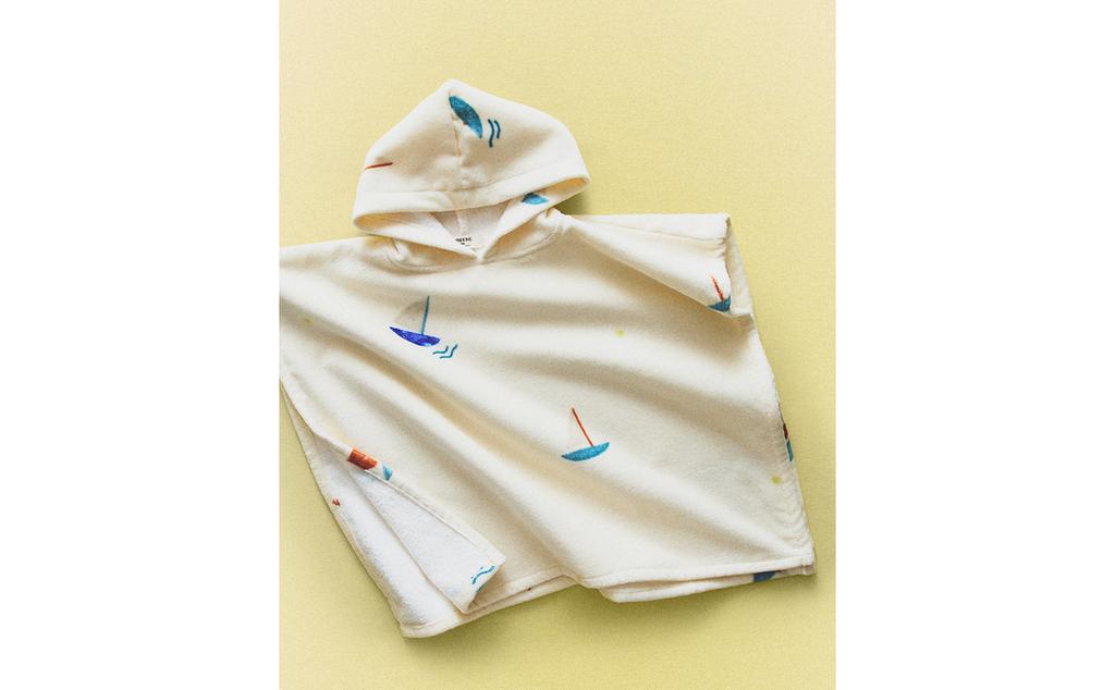 OTROŠKI PONČO ZA PLAŽO Z LADJICAMI