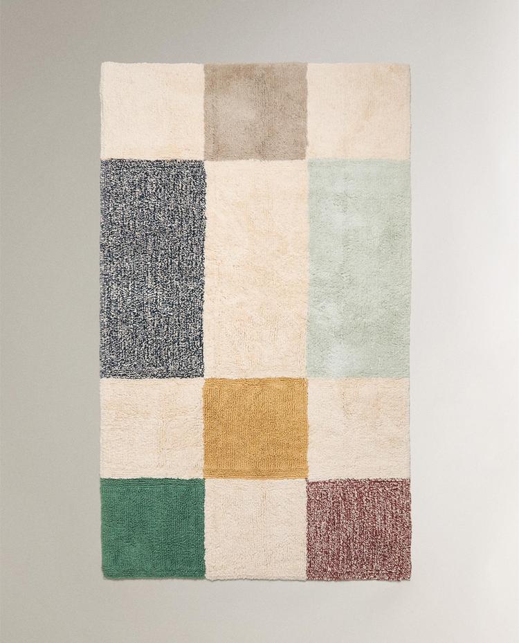 KIDS' PATCHWORK COTTON RUG KIDS' PATCHWORK COTTON RUG