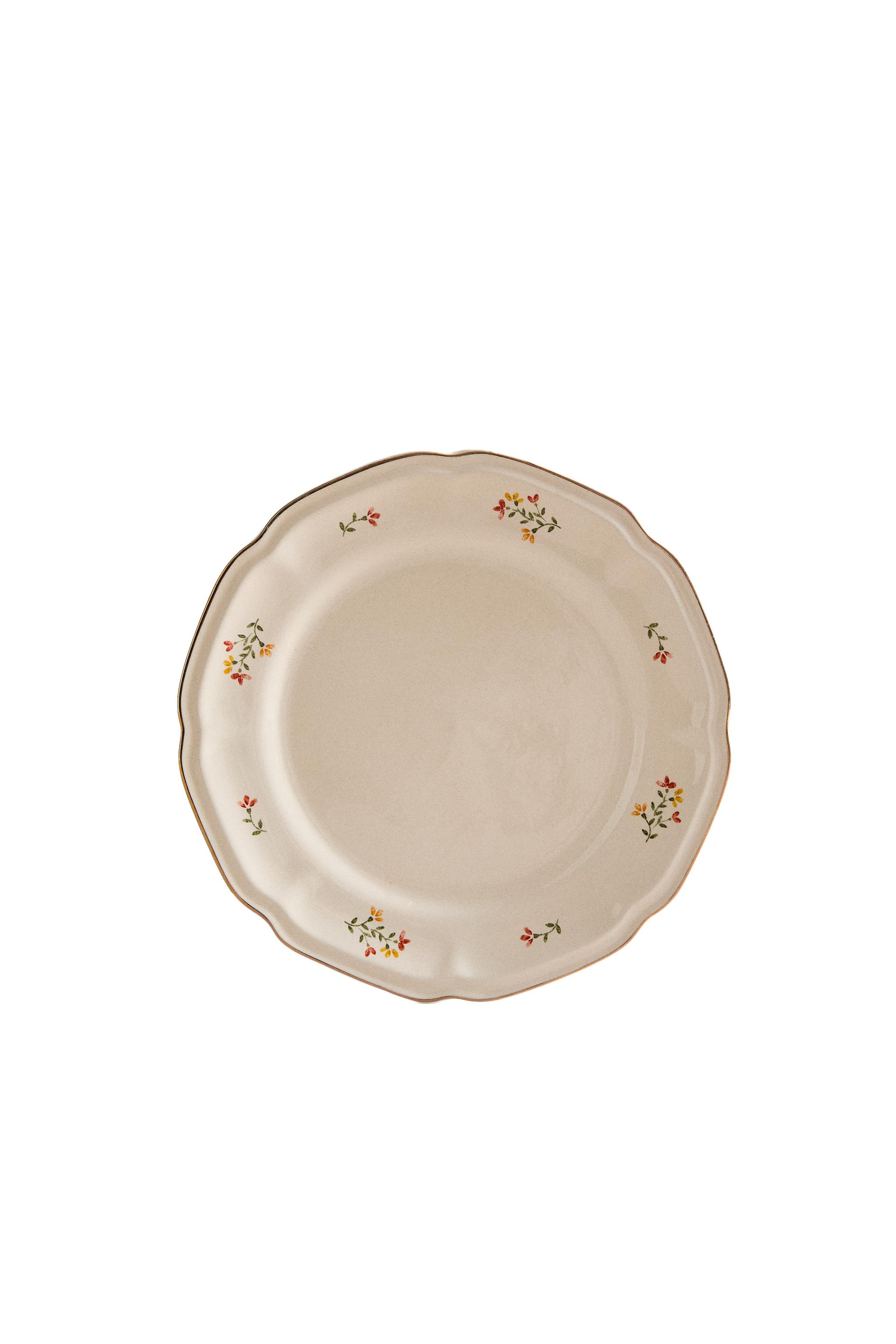 PORCELAIN DESSERT PLATE WITH FLORAL PRINT product thumbnail 8