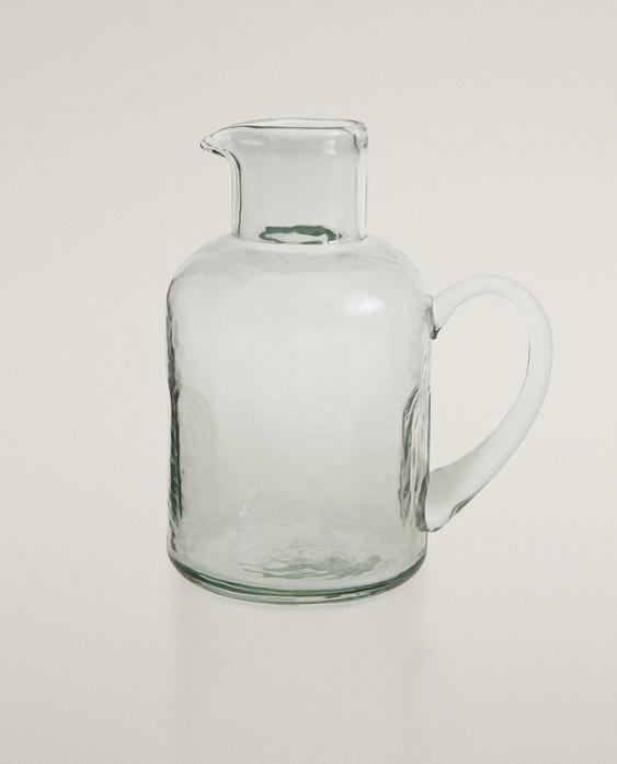 해머드 디테일 유리 피처