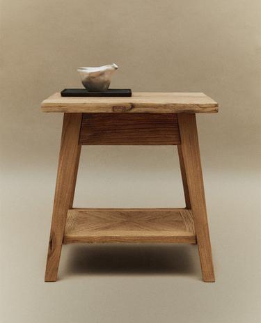 WOODEN BEDSIDE TABLE