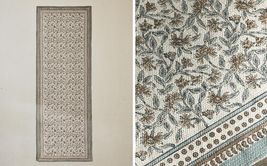 FLORAL BLOCK PRINT RUNNER RUG