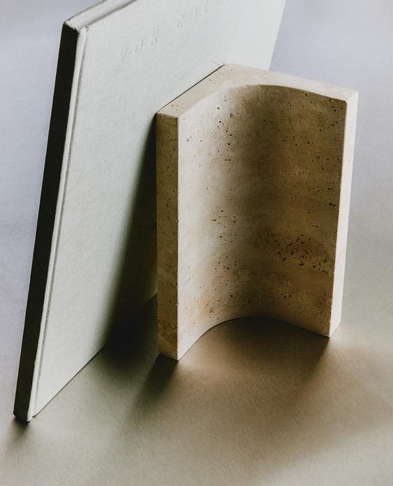 TRAVERTINE STONE BOOKEND