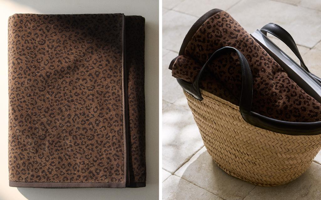 ANIMAL PRINT VELOUR BEACH TOWEL